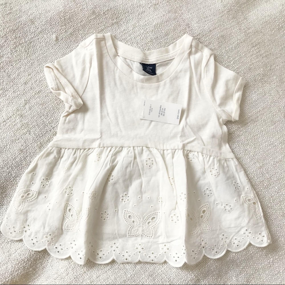 NWT Baby Gap Ivory Eyelet Shirt Top